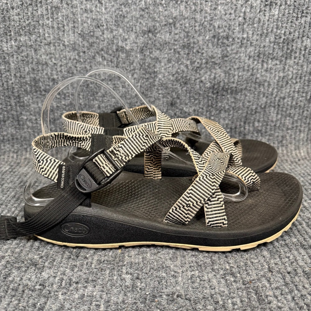 Chaco Cloud Z2 Sandals Womens 11 Black Geo Strappy Hiking Travel Walking Comfort